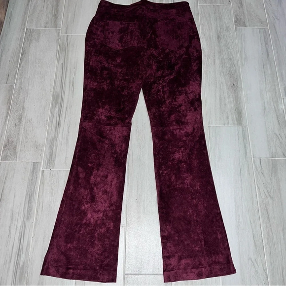 Blank NYC Roasted Eggplant High Waist Faux Suede Boot Cut Flare Pants, Size 30 - Picture 6 of 10